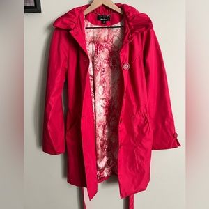 Dennis Basso Hot Pink Belted Peacoat